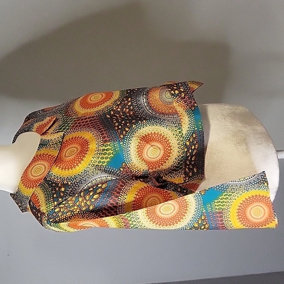 For Her NYC Back Zip 3/4 Sleeve 70's Look Crop Top - Size XL - Picture 2 of 12